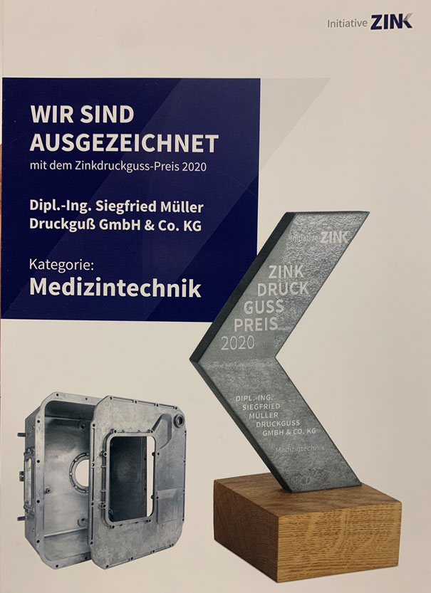 Sieger im Zinkdruckgusswettbewerb 2020 der Initiative Zink